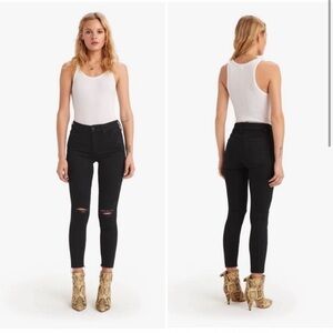 MOTHER jeans STYLE#1431-180 LOOKER ANKLE FRAY. WASH: GUILTY AS SIN (black) sz 25